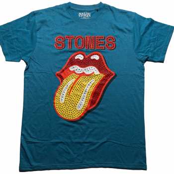 Merch The Rolling Stones: The Rolling Stones Unisex T-shirt: Dia Tongue (diamante) (xx-large) XXL