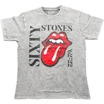 Merch The Rolling Stones: The Rolling Stones Unisex T-shirt: Sixty Vertical (dye-wash) (medium) M