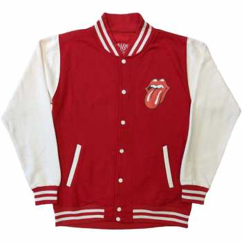 Merch The Rolling Stones: The Rolling Stones Unisex Varsity Jacket: Classic Tongue (back Print) (small) S
