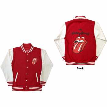 Merch The Rolling Stones: The Rolling Stones Unisex Varsity Jacket: Classic Tongue (back Print) (medium) M