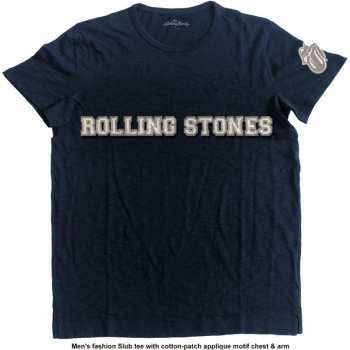Merch The Rolling Stones: Vyšívané Tričko Logo The Rolling Stones & Tongue  L
