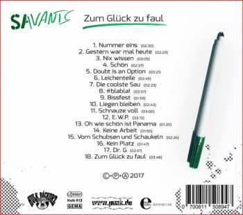 CD The Savants: Zum Glück Zu Faul 259069