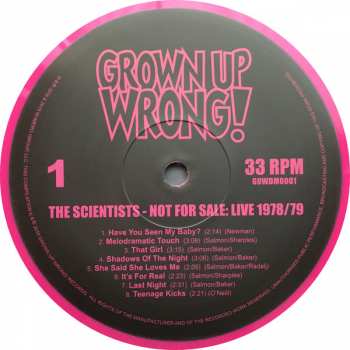 2LP The Scientists: Not For Sale: Live 1978/79 CLR 67819