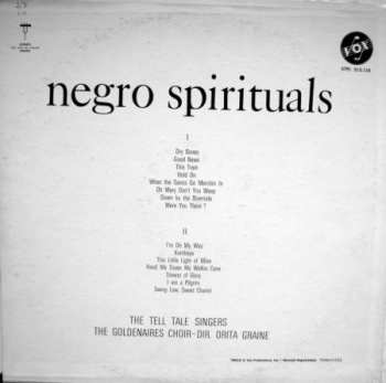 LP The Tell Tale Singers: Negro Spirituals 439650
