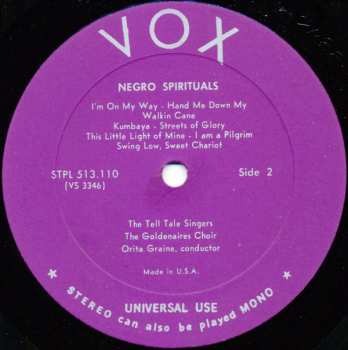 LP The Tell Tale Singers: Negro Spirituals 439650