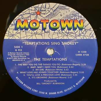 LP The Temptations: The Temptations Sing Smokey LTD 44192