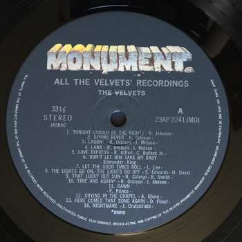 LP The Velvets: All The Velvets' Recordings CLR 419712