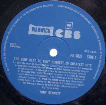 LP Tony Bennett: The Very Best Of Tony Bennett 20 Greatest Hits 370742