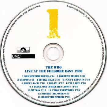 2CD The Who: Live At The Fillmore East 1968 DLX 20959