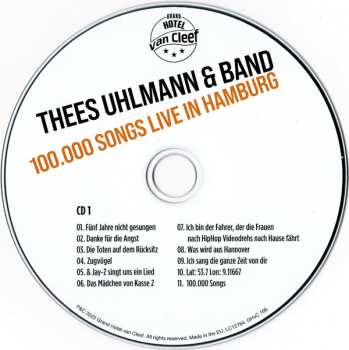 2CD Thees Uhlmann & Band: 100.000 Songs Live In Hamburg 500802