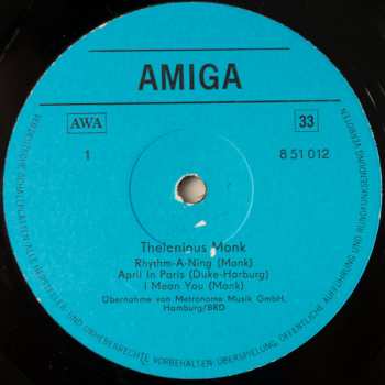 LP Thelonious Monk: Thelonious Monk 440089