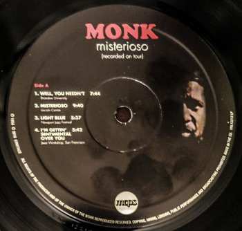 LP Thelonious Monk: Misterioso (Recorded On Tour) 460577