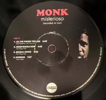 LP Thelonious Monk: Misterioso (Recorded On Tour) 460577