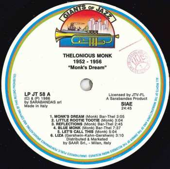 LP Thelonious Monk: Monk's Dream LTD 405084