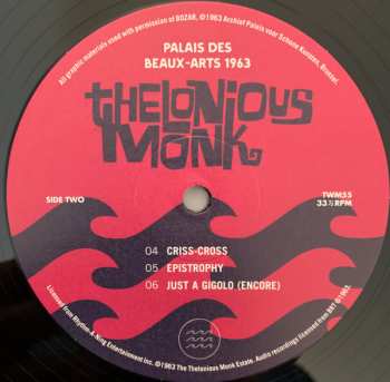 LP Thelonious Monk: Palais Des Beaux-Arts 1963 LTD 362802