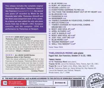 CD Thelonious Monk: Thelonious Alone In San Francisco + 8 Bonus Tracks 436403