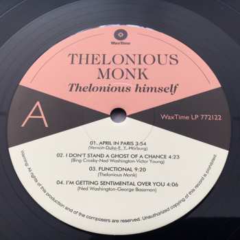 LP Thelonious Monk: Thelonious Himself LTD 144803