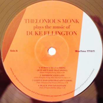 LP Thelonious Monk: Thelonious Monk Plays The Music Of Duke Ellington LTD 289187