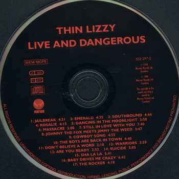 CD Thin Lizzy: Live And Dangerous 382425
