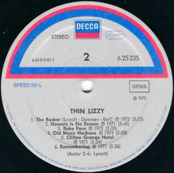 LP Thin Lizzy: Thin Lizzy