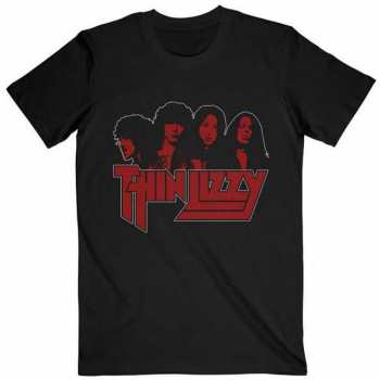 Merch Thin Lizzy: Tričko Band Photo Logo Thin Lizzy L