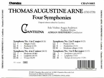 CD Thomas Arne: Four Symphonies 315377