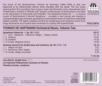 CD Thomas De Hartmann: Orchestral Music, Volume Two 395196
