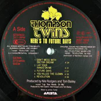 LP Thompson Twins: Here's To Future Days