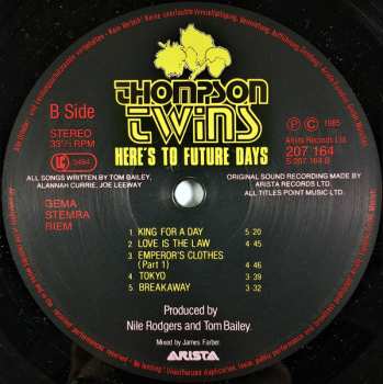 LP Thompson Twins: Here's To Future Days
