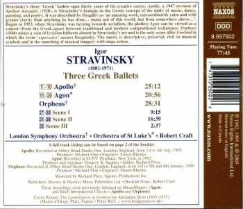 CD Igor Stravinsky: Three Greek Ballets: Apollo • Agon • Orpheus 277022