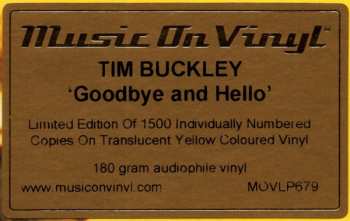 LP Tim Buckley: Goodbye And Hello LTD | NUM | CLR 431653