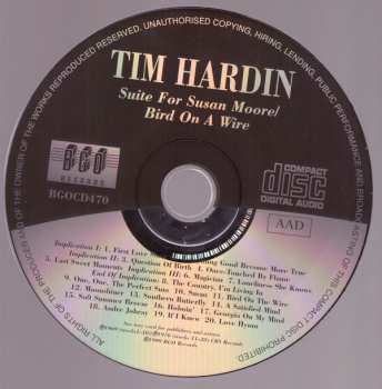CD Tim Hardin: Suite For Susan Moore And Damion - We Are - One, One, All In One/ Bird On A Wire 532094
