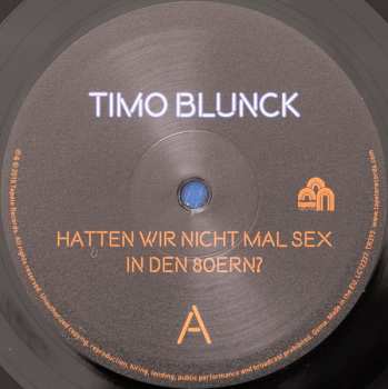 LP/CD Timo Blunck: Hatten Wir Nicht Mal Sex In Den 80ern? 485568