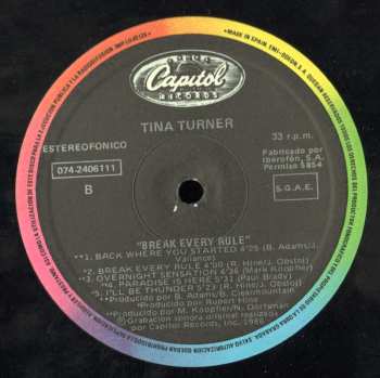LP Tina Turner: Break Every Rule 375743