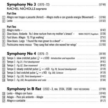 2CD Sir Michael Tippett: Symphonies 3 & 4, B Flat 456359