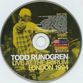 2CD Todd Rundgren: Live At The Forum London 1994 231398
