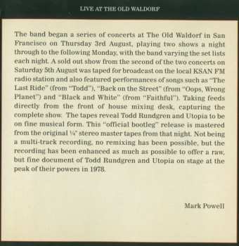 2CD Todd Rundgren: Live At The Old Waldorf 272142