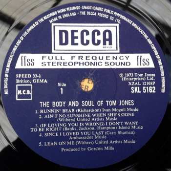 LP Tom Jones: The Body And Soul Of Tom Jones 543013