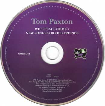 CD Tom Paxton: Peace Will Come + New Songs For Old Friends 185358