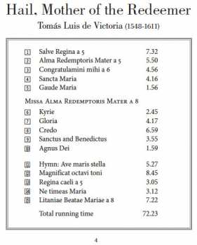 CD Tomás Luis De Victoria: Hail, Mother Of The Redeemer 298115