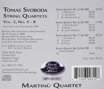 CD Martinů Quartet:  String Quartets - Vol. 2, No. 5 - 8