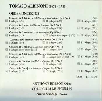 CD Tomaso Albinoni: Complete Oboe Concertos 323127