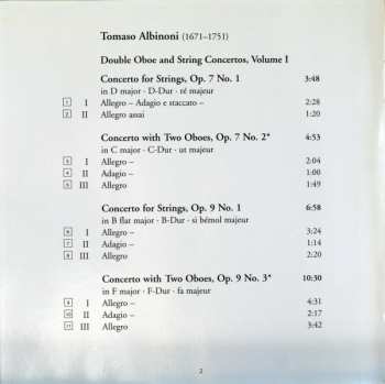 CD Tomaso Albinoni: Double Oboe Concertos & String Concertos - Volume I 330701