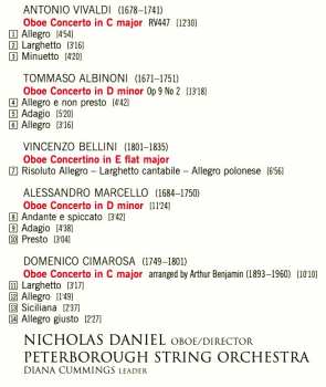 CD Tomaso Albinoni: Five Italian Oboe Concertos 113097
