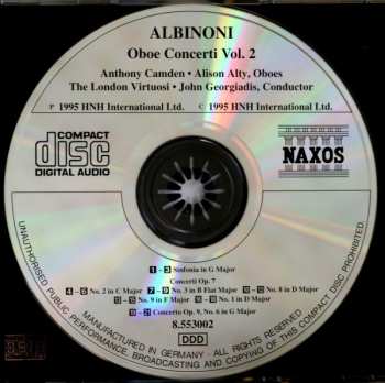 CD Tomaso Albinoni: Oboe Concerti Vol. 2 271720