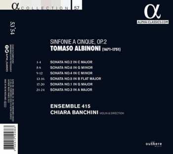 CD Tomaso Albinoni: Sinfonie A Cinque, Op. 2 120611