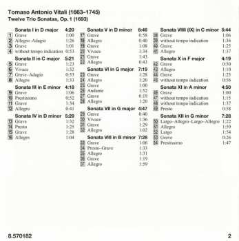 CD Tomaso Antonio Vitali: Twelve Trio Sonatas, Op. 1 117344
