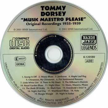 CD Tommy Dorsey: Music Maestro Please (Vol. 1 1935-1939) 331288