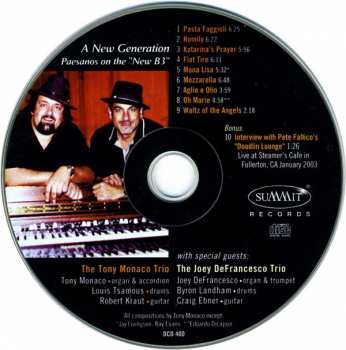 CD Tony Monaco Trio: A New Generation - Peasanos On The New B3  317528