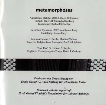 CD Torbjörn Iwan Lundquist: Metamorphoses - Works For Accordion 358841